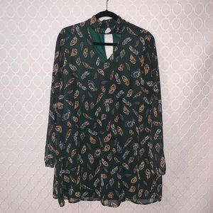 Green Feather Dress By Final Touch Size Large